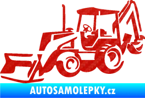 Samolepka Bagr 002 levá 3D karbon červený