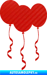 Samolepka Balonky 3D karbon červený