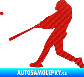 Samolepka Baseball 001 levá 3D karbon červený