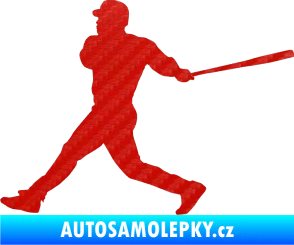 Samolepka Baseball 002 levá 3D karbon červený