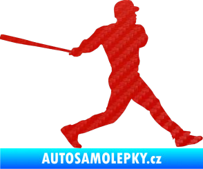 Samolepka Baseball 002 pravá 3D karbon červený