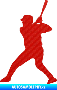Samolepka Baseball 003 levá 3D karbon červený