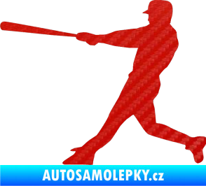 Samolepka Baseball 004 levá 3D karbon červený