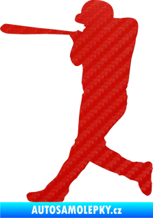 Samolepka Baseball 009 levá 3D karbon červený