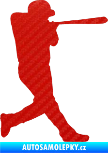 Samolepka Baseball 009 pravá 3D karbon červený