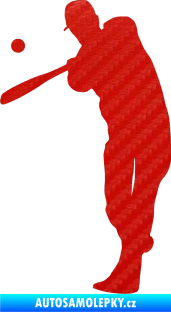 Samolepka Baseball 012 levá 3D karbon červený