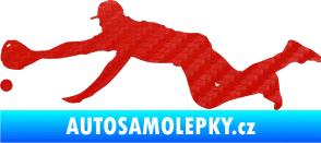 Samolepka Baseball 015 levá 3D karbon červený