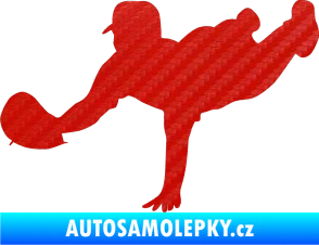 Samolepka Baseball 016 levá 3D karbon červený
