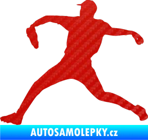 Samolepka Baseball 019 levá 3D karbon červený