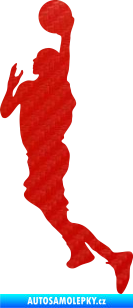 Samolepka Basketbal 007 levá 3D karbon červený