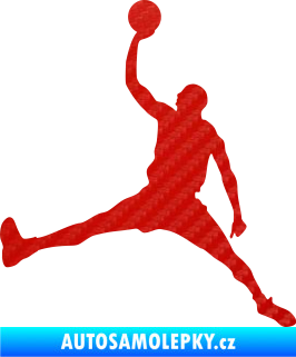 Samolepka Basketbal 016 levá 3D karbon červený