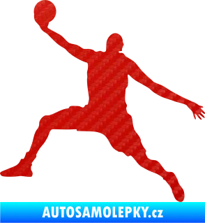 Samolepka Basketbal 002 levá 3D karbon červený