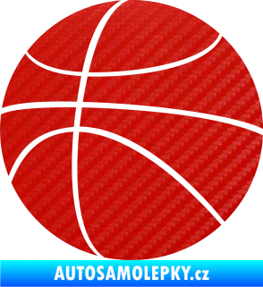 Samolepka Basketbalový míč 001 3D karbon červený