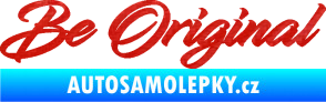 Samolepka Be Original nápis 3D karbon červený