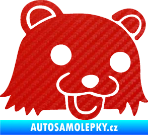 Samolepka Bear pravá 3D karbon červený