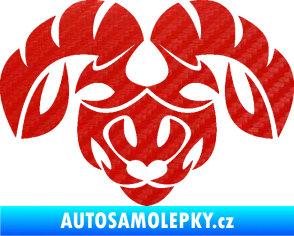 Samolepka Beran zvěrokruh 003  3D karbon červený