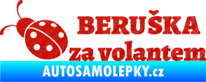 Samolepka Beruška za volantem 3D karbon červený