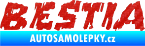 Samolepka Bestia 3D karbon červený