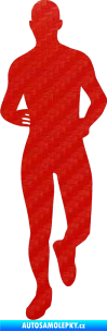 Samolepka Běžec 002 levá 3D karbon červený