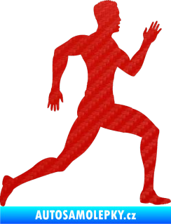Samolepka Běžec 003 pravá 3D karbon červený