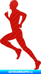 Samolepka Běžec 004 levá 3D karbon červený