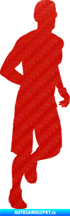 Samolepka Běžec 006 pravá 3D karbon červený