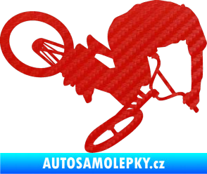 Samolepka Biker 001 pravá 3D karbon červený