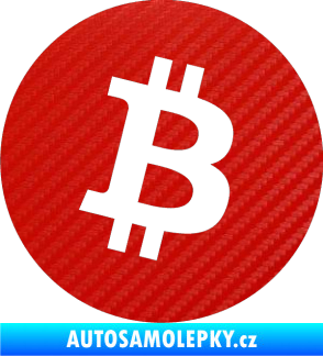 Samolepka Bitcoin 001 3D karbon červený