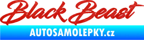 Samolepka Black Beast nápis 3D karbon červený
