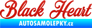 Samolepka Black Heart nápis 3D karbon červený
