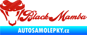 Samolepka Black mamba nápis 3D karbon červený