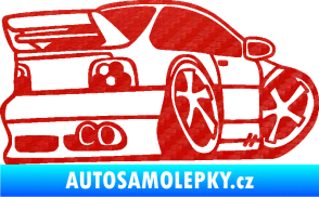 Samolepka BMW e46 karikatura pravá 3D karbon červený