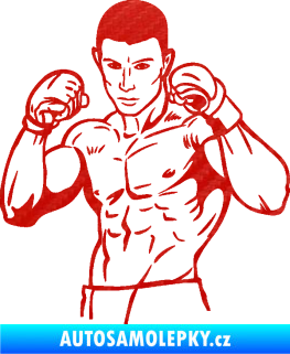 Samolepka Boxer 003 levá 3D karbon červený