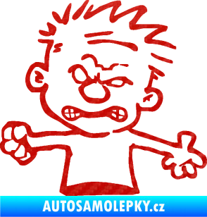 Samolepka Boy rozzlobenej levá 3D karbon červený