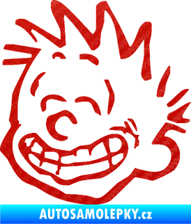 Samolepka Boy s úsměvem levá 3D karbon červený