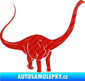 Samolepka Brachiosaurus 002 pravá 3D karbon červený