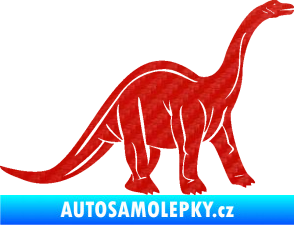 Samolepka Brachiosaurus 003 pravá 3D karbon červený