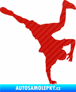 Samolepka Breakdance 001 pravá 3D karbon červený