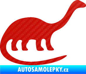 Samolepka Brontosaurus 001 pravá 3D karbon červený
