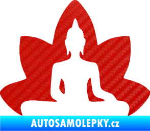Samolepka Budha 003 pravá  3D karbon červený