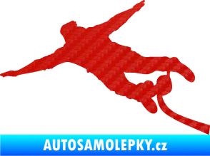 Samolepka Bungee jumping 001 levá 3D karbon červený