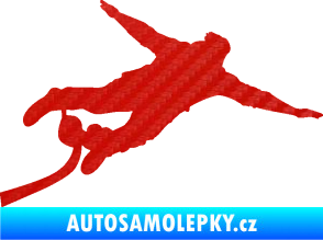 Samolepka Bungee jumping 001 pravá 3D karbon červený