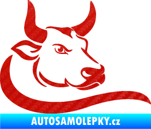 Samolepka Býk 008 pravá 3D karbon červený