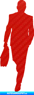 Samolepka Byznysmen 001 levá 3D karbon červený