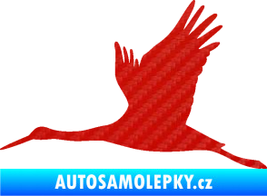 Samolepka Čáp 002 levá 3D karbon červený