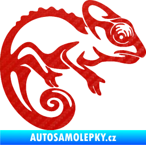 Samolepka Chameleon 002 pravá 3D karbon červený
