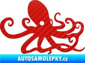 Samolepka Chobotnice 001 pravá 3D karbon červený