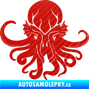 Samolepka Chobotnice 002 levá 3D karbon červený