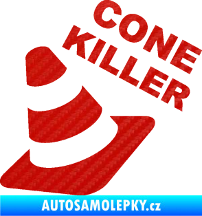 Samolepka Cone killer  3D karbon červený