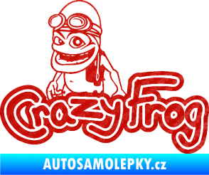 Samolepka Crazy frog 002 žabák 3D karbon červený